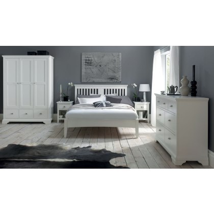Hampstead White 5 Drawer Tall Chest by Bentley Designs