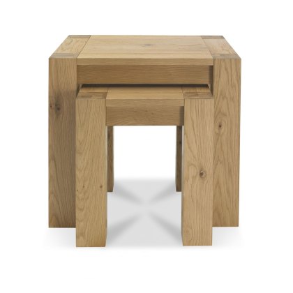 Turin Light Oak Nest of Lamp Tables by Bentley Designs