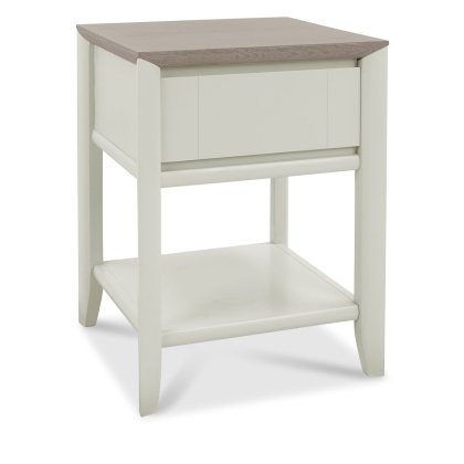 Bergen Grey Washed Oak & Soft Grey Lamp Table with Drawer by Bentley Designs Bergen Grey Washed Oak & Soft Grey Lamp Table with Drawer by Bentley Designs