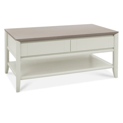 Bergen Grey Washed Oak & Soft Grey Coffee Table with Drawer by Bentley Designs Bergen Grey Washed Oak & Soft Grey Coffee Table with Drawer by Bentley Designs