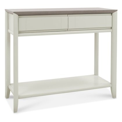 Bergen Grey Washed Oak & Soft Grey Console Table with Drawer by Bentley Designs Bergen Grey Washed Oak & Soft Grey Console Table with Drawer by Bentley Designs