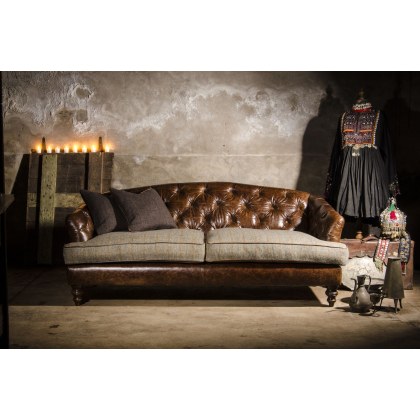 Dalmore Petit Sofa (Tweed & Hide) by Tetrad Harris Tweed Dalmore Petit Sofa (Tweed & Hide) by Tetrad Harris Tweed