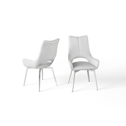Spinello White Faux Leather Dining Chairs (Set of 2) Spinello White Faux Leather Dining Chairs (Set of 2)