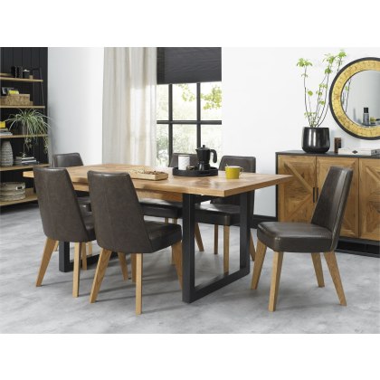 Indus Rustic Oak 6-8 Seater Extending Dining Table by Bentley Designs Indus Rustic Oak 6-8 Seater Extending Dining Table by Bentley Designs