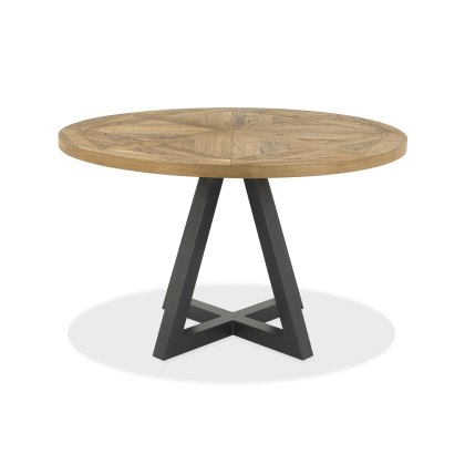 Indus Rustic Oak 125cm Circular Dining Table by Bentley Designs Indus Rustic Oak 125cm Circular Dining Table by Bentley Designs