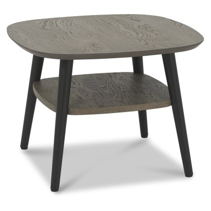 Vintage Weathered Oak Lamp Table with Shelf Vintage Weathered Oak Lamp Table with Shelf