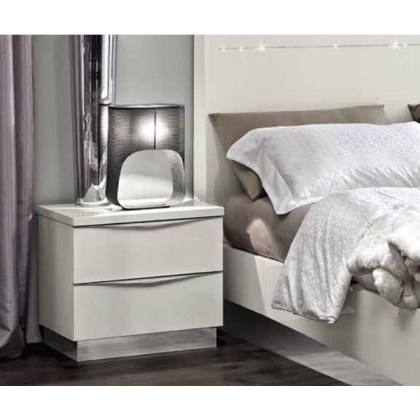 Onda White 2 Drawer Bedside Onda White 2 Drawer Bedside
