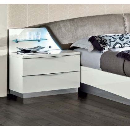 Onda White 2 Drawer Maxi Bedside Onda White 2 Drawer Maxi Bedside