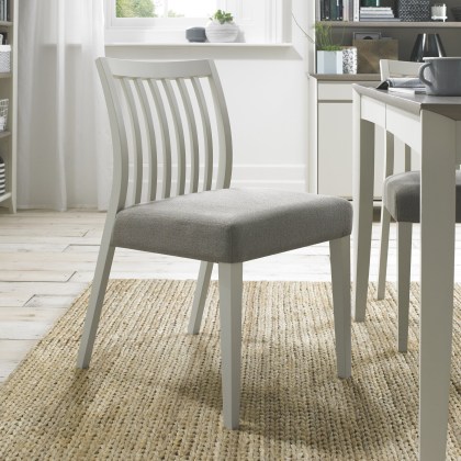 Bergen Grey Washed Low Slat Back Chair - Titanium Fabric (Sold in Pairs) by Bentley Designs Bergen Grey Washed Low Slat Back Chair - Titanium Fabric (Sold in Pairs) by Bentley Designs