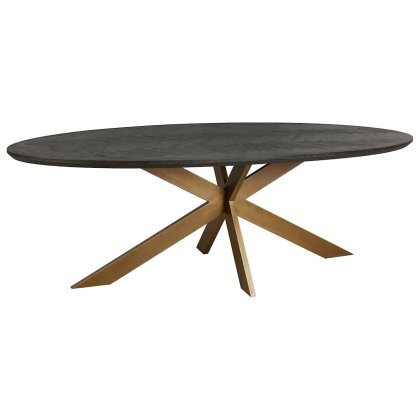 Blackbone 230cm Oval Dining Table (Brass Collection) by Richmond Interiors Blackbone 230cm Oval Dining Table (Brass Collection) by Richmond Interiors