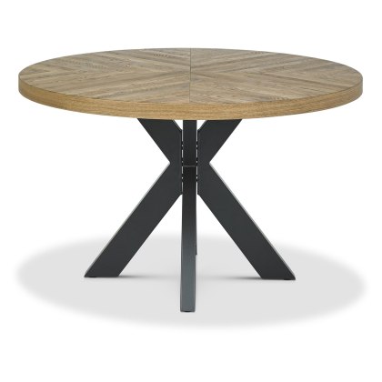 Ellipse Rustic Oak 125cm Round Dining Table by Bentley Designs Ellipse Rustic Oak 125cm Round Dining Table by Bentley Designs