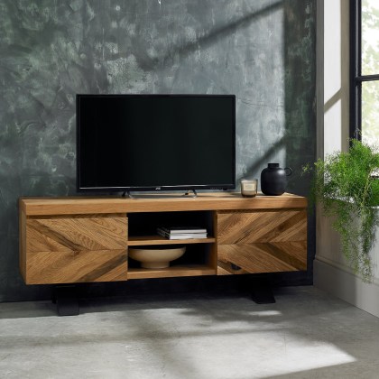 Ellipse Rustic Oak Entertainment Unit by Bentley Designs Ellipse Rustic Oak Entertainment Unit by Bentley Designs