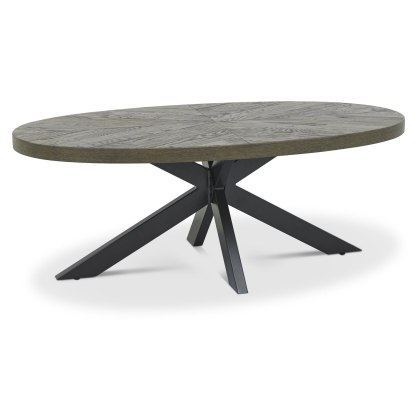 Ellipse Fumed Oak Oval Coffee Table by Bentley Designs