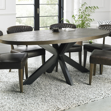 Ellipse Fumed Oak 6 Seater Oval Dining Table by Bentley Designs Ellipse Fumed Oak 6 Seater Oval Dining Table by Bentley Designs