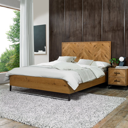 Riva Rustic Oak Double Bedframe (4ft 6') by Bentley Designs Riva Rustic Oak Double Bedframe (4ft 6') by Bentley Designs