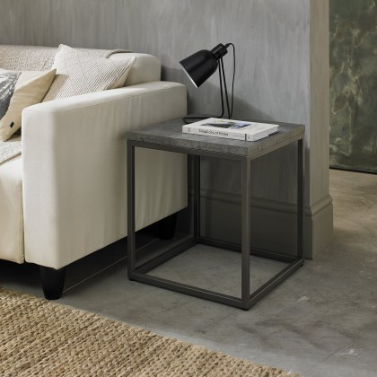 Renzo Zinc & Dark Grey Side Table by Bentley Designs Renzo Zinc & Dark Grey Side Table by Bentley Designs