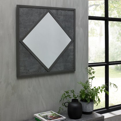 Renzo Zinc & Dark Grey Wall Mirror by Bentley Designs Renzo Zinc & Dark Grey Wall Mirror by Bentley Designs