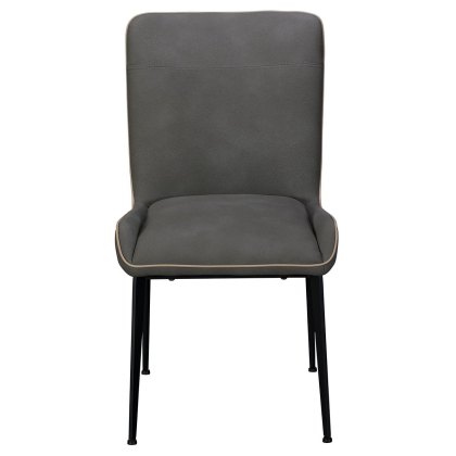 Pair of Elaine Dining Chairs (Grey PU)