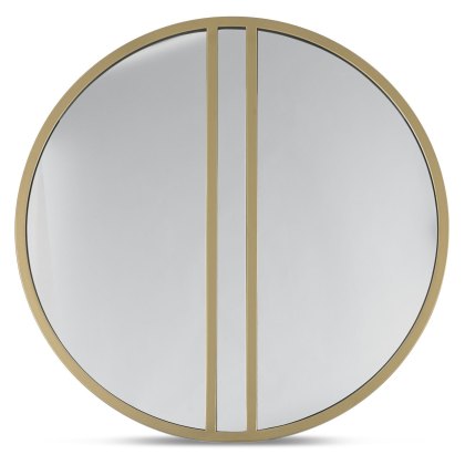 Chevron Satin Brass Mirror by Bentley Designs