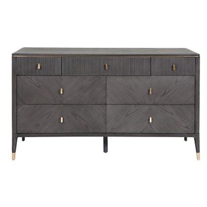 Leotta 7 Drawer Wide Chest (Ebony) with Ribbed Top Drawers by Vida Living Leotta 7 Drawer Wide Chest (Ebony) with Ribbed Top Drawers by Vida Living