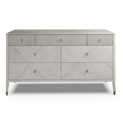Leotta 7 Drawer Wide Chest (Stone) with Ribbed Top Drawers by Vida Living Leotta 7 Drawer Wide Chest (Stone) with Ribbed Top Drawers by Vida Living