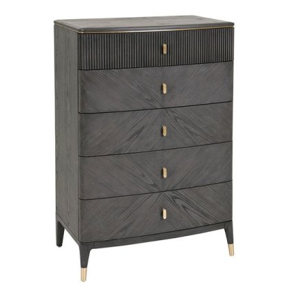 Leotta 5 Drawer Tall Chest (Ebony) by Vida Living Leotta 5 Drawer Tall Chest (Ebony) by Vida Living