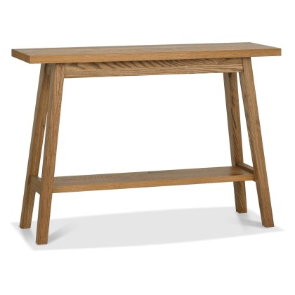 Regent Rustic Oak Console Table with Shelf by Bentley Designs Regent Rustic Oak Console Table with Shelf by Bentley Designs