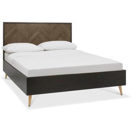 Sienna Fumed Oak & Peppercorn 150cm Kingsize Panel Bedstead by Bentley Designs