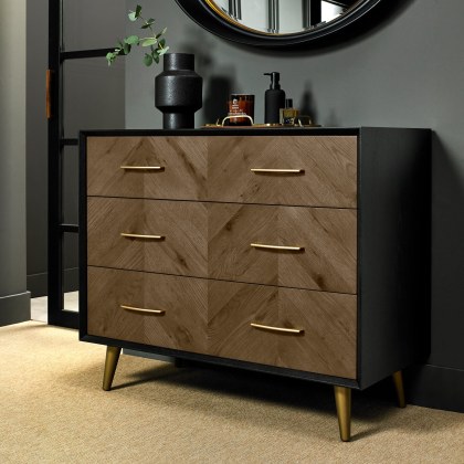 Sienna Fumed Oak & Peppercorn 3 Drawer Chest by Bentley Designs Sienna Fumed Oak & Peppercorn 3 Drawer Chest by Bentley Designs