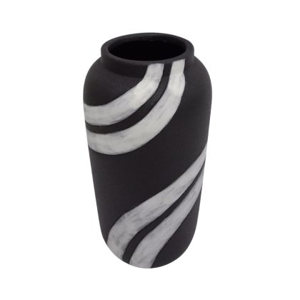 29.5cm Black White Ceramic Vase