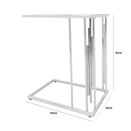 Cohen Silver Chrome Glass Top Sofa Table