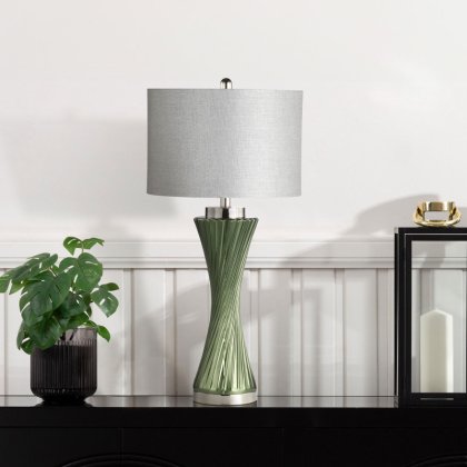 Green Twist Table Lamp 78cm