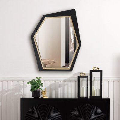 Large Black Gold Wall Mirror