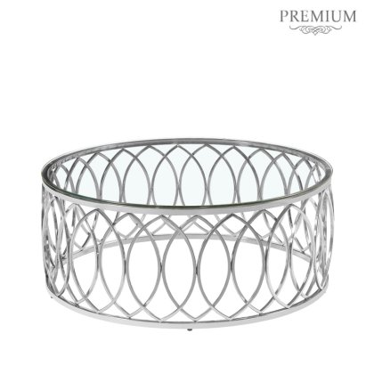 Willow Chrome Metal Glass Coffee Table Willow Chrome Metal Glass Coffee Table