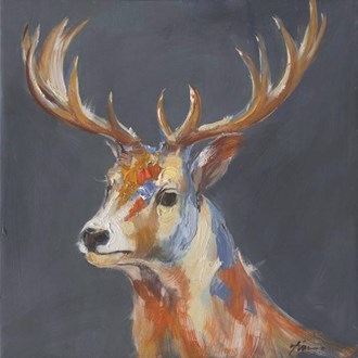Canvas Oil Stag 80x80cm Canvas Oil Stag 80x80cm