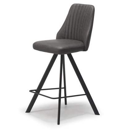 Austin Counter Stool (Dark Grey Faux Leather) by Kesterport Austin Counter Stool (Dark Grey Faux Leather) by Kesterport