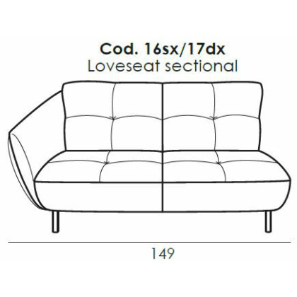 Seville Loveseat 1 Arm (LHF) by Italia Living Seville Loveseat 1 Arm (LHF) by Italia Living