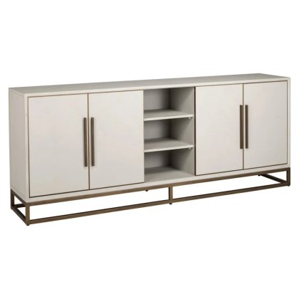 Whitebone Brass 225cm 4 Door Sideboard by Richmond Interiors Whitebone Brass 225cm 4 Door Sideboard by Richmond Interiors