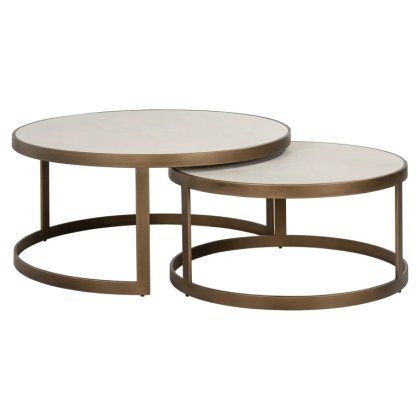 Whitebone Brass Nest of Coffee Tables Whitebone Brass Nest of Coffee Tables