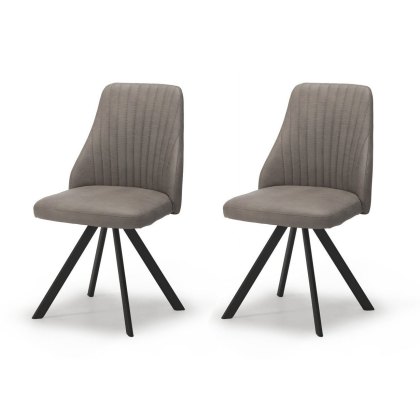 Pair of Austin Dining Chairs (Light Grey Faux Leather) by Kesterport Pair of Austin Dining Chairs (Light Grey Faux Leather) by Kesterport