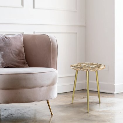 Myra Natural Agate Top End Table Myra Natural Agate Top End Table