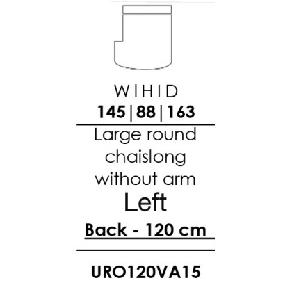 Skandia Large Round Chaise longue Without Arm (Left) - (UO120VA15) Skandia Large Round Chaise longue Without Arm (Left) - (UO120VA15)
