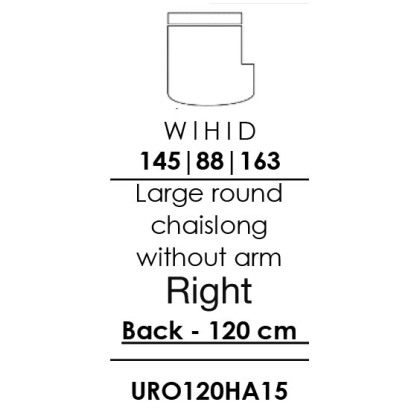 Skandia Large Round Chaise longue Without Arm (Right) - (UO120HA15) Skandia Large Round Chaise longue Without Arm (Right) - (UO120HA15)