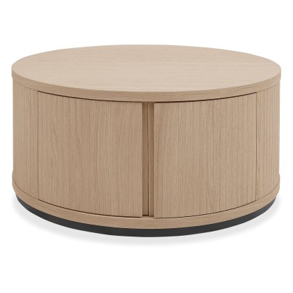 Luma Scandi Oak & Peppercorn Round Storage Coffee Table Luma Scandi Oak & Peppercorn Round Storage Coffee Table