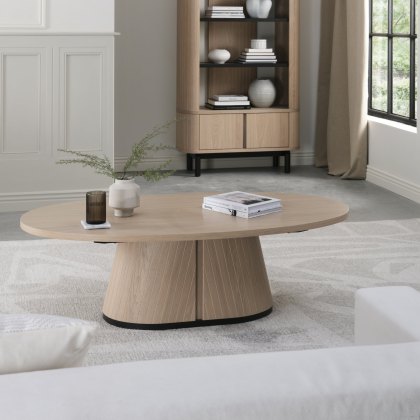 Luma Scandi Oak & Peppercorn Oval Coffee Table Luma Scandi Oak & Peppercorn Oval Coffee Table