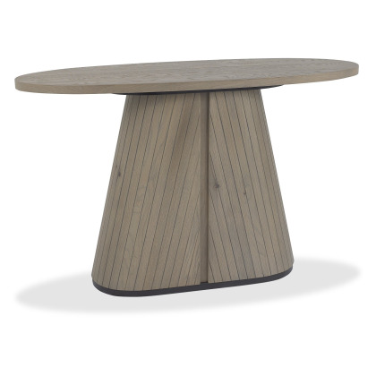 Luma Grey Oiled Oak & Peppercorn Oval Console Table Luma Grey Oiled Oak & Peppercorn Oval Console Table