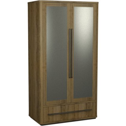 Luma Knotty Oak & Weathered Oak Double Wardrobe Luma Knotty Oak & Weathered Oak Double Wardrobe