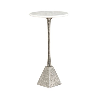 Ella Nickel Metal Side Table With White Marble Top Ella Nickel Metal Side Table With White Marble Top