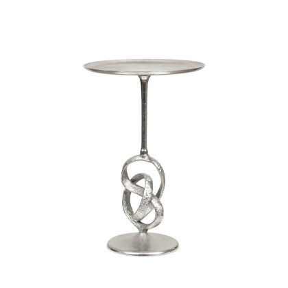 60cm Nickel Twisted Metal Accent Table 60cm Nickel Twisted Metal Accent Table