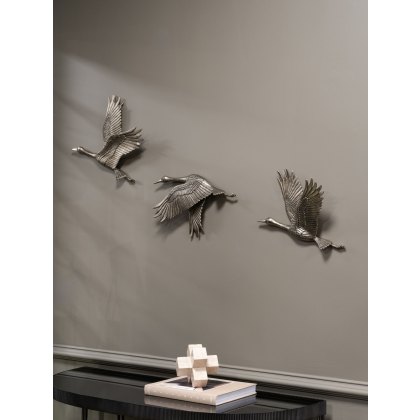 Cranes Trio Cast Aluminium Wall Art Cranes Trio Cast Aluminium Wall Art